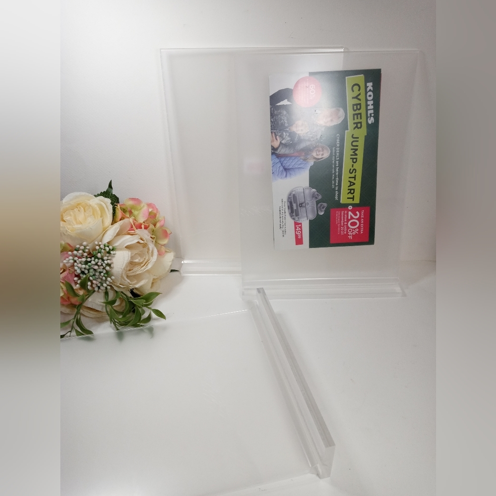 8.5x11 Acrylic Sign Holder 3 Pack Vertical Double-Sided Display. Poster Pamphlet
